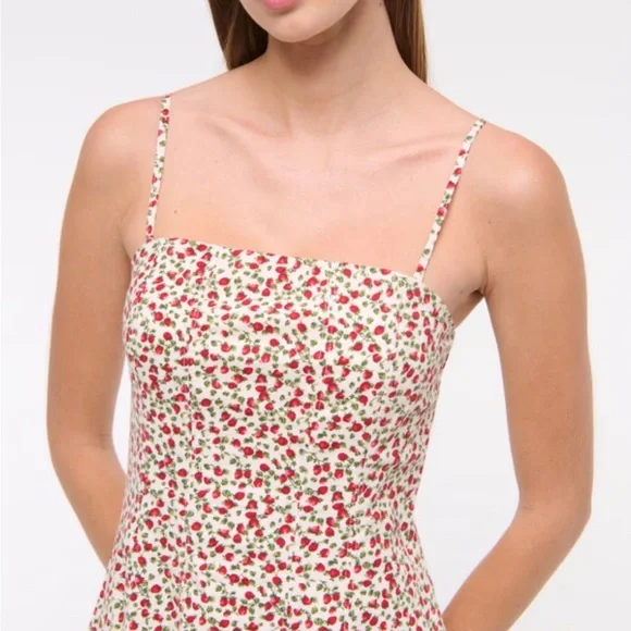 Abercrombie Mila Strapless Midi Strawberry Dress 🍓 - Picture 2 of 5
